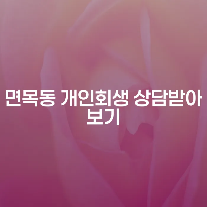 면목동 개인회생 상담받아보기