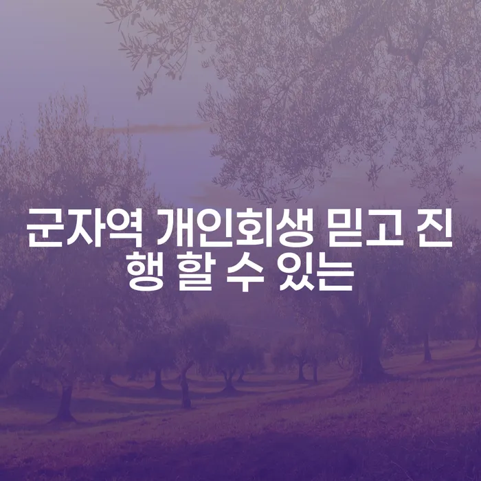 군자역 개인회생 믿고 진행 할 수 있는
