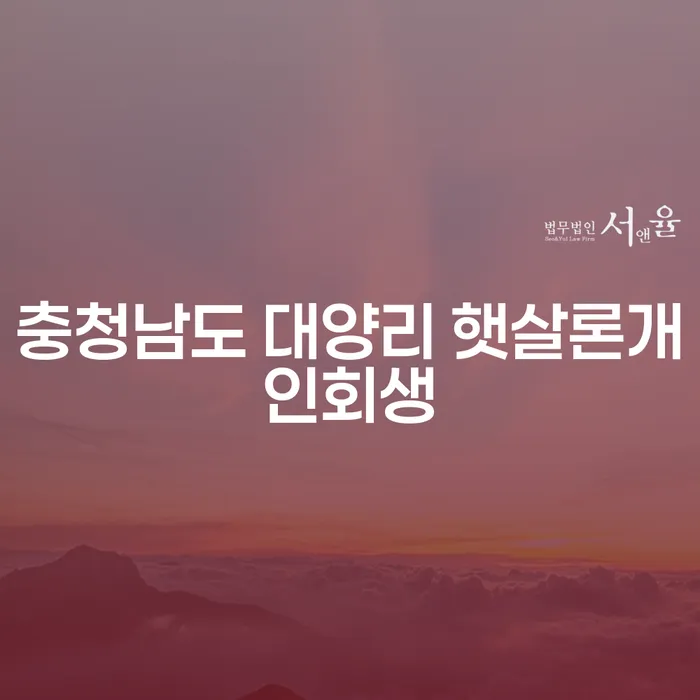 충청남도 대양리에서 개인회생을 통해 새로운 시작을 할 수 있을까요?