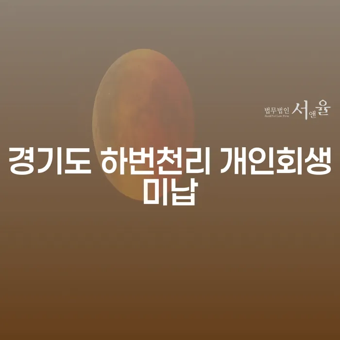 경기도 하번천리 개인회생미납 해결, 어떻게 해야 할까요?